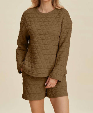 Double Take - Textured Top And Shorts Set