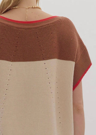 Entro - Rachele Short Sleeve V-neck Knit Top