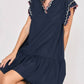 Trendsi - Umgee Full Size Ruffled Scalloped Sleeved Dress Plus Size