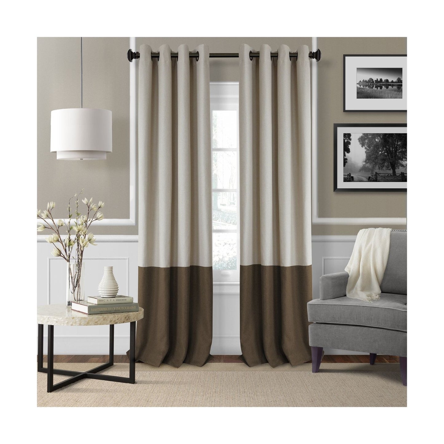 Elrene Home Fashions Room Darkening Grommet Window Curtain Drape Panel, 52" x 95"