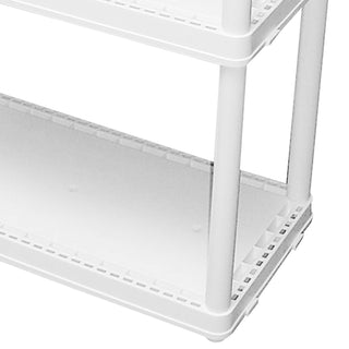 Gracious Living 3 Shelf Fixed Height Solid Light Duty Home Storage Unit, White