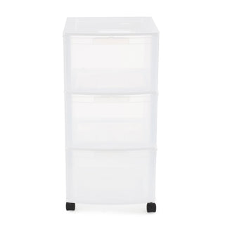 Gracious Living Classic 3 Drawer Organizer Plastic Storage Cart w/Wheels(3 Pack)