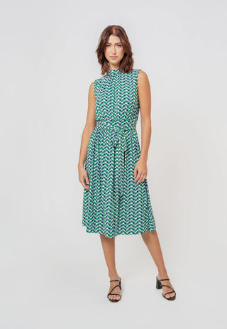 Leota Women's Mindy In Mod Geo Dress Green