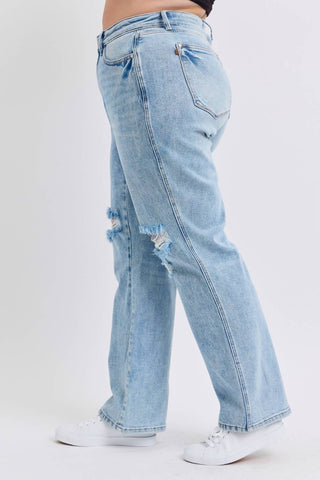 Judy Blue - High Waist Rigid Magic Destroy 90's Straight Jean