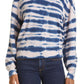 Rails Ramona Tie Dye Cotton Blend Sweater in Striped Indigo Tie Dye, Size Medium