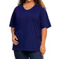 On The Plus Side - Plus Size Jersey V-neck Short Sleeve Tee