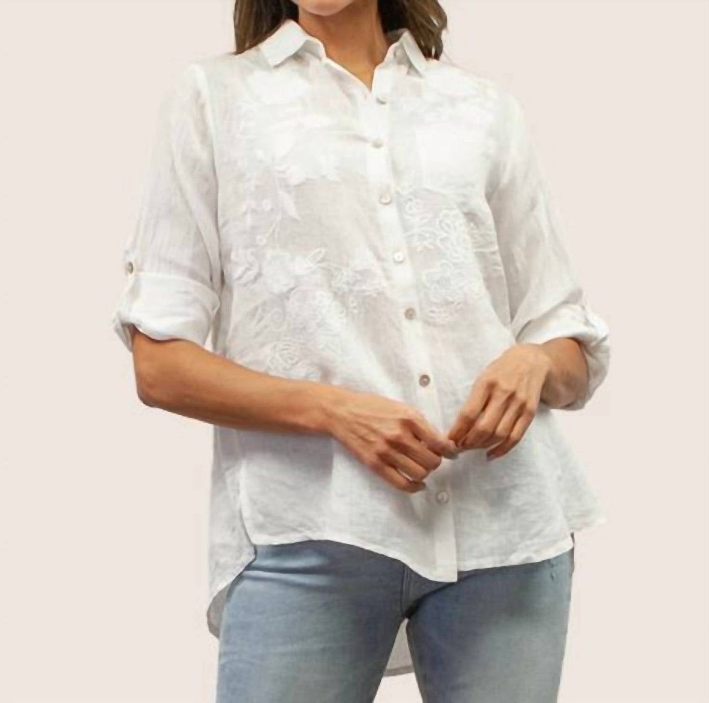 Kyla Seo - Dani Embroidered Linen Shirt