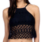 Kenneth Cole - Crochet High Neck Cropped Bikini Top