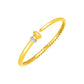 14k Yellow Gold Hinged Bangle Bracelet with Diamonds