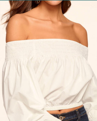 Ramy Brook - Lillian Poplin Off Shoulder Top