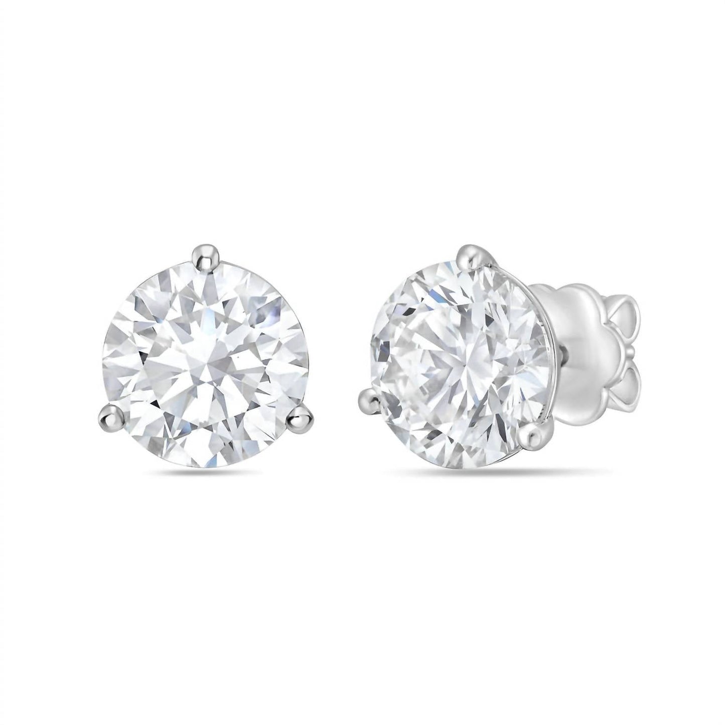 Diana M Jewels - 7.00 Cts Round Lab Grown Stud Earrings