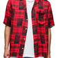 AllSaints Fritillaria Plaid Short Sleeve Button-Up Shirt in Vermillion Red, Size Small
