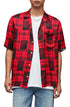 allsaints-fritillaria-plaid-short-sleeve-button-up-shirt-in-vermillion-red-size-small