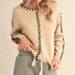 &Merci - Whip Stitch Two-tone Sweater