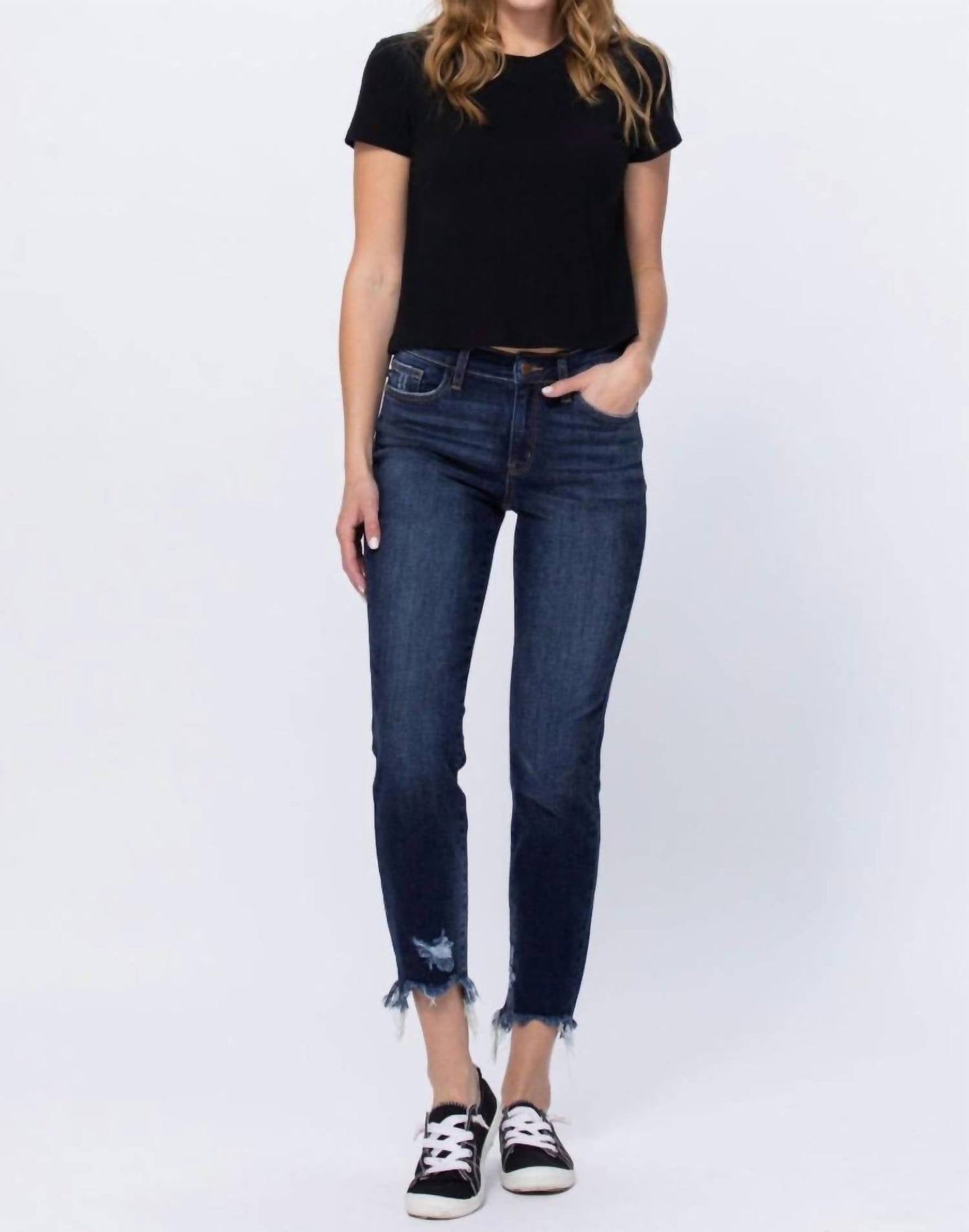Judy Blue - Mid Rise Destroyed Slim Fit Jeans