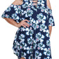 Umgee - Floral Cold Shoulder Criss Cross Dress - Plus