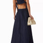 Adriana Degreas - Geometric Spaghetti Strap Crop Top and Voluminous Skirt Set