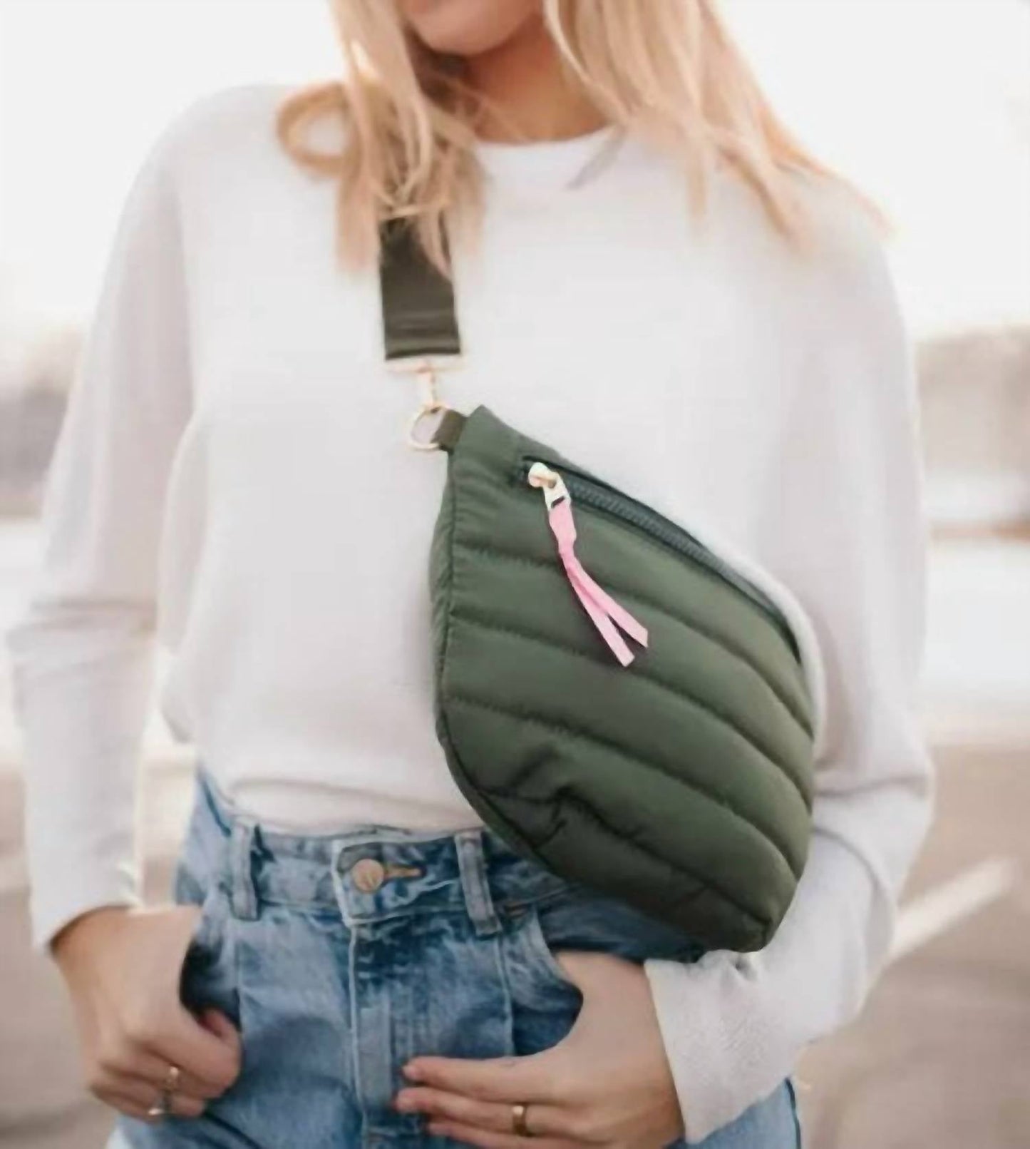 Pretty Simple - Women's Quilted Puffer Sling Belt Bag
