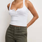 Good American - Pointelle Henley Tank Top