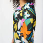 Joseph Ribkoff - Floral Print Puff Sleeve Satin Shift Dress