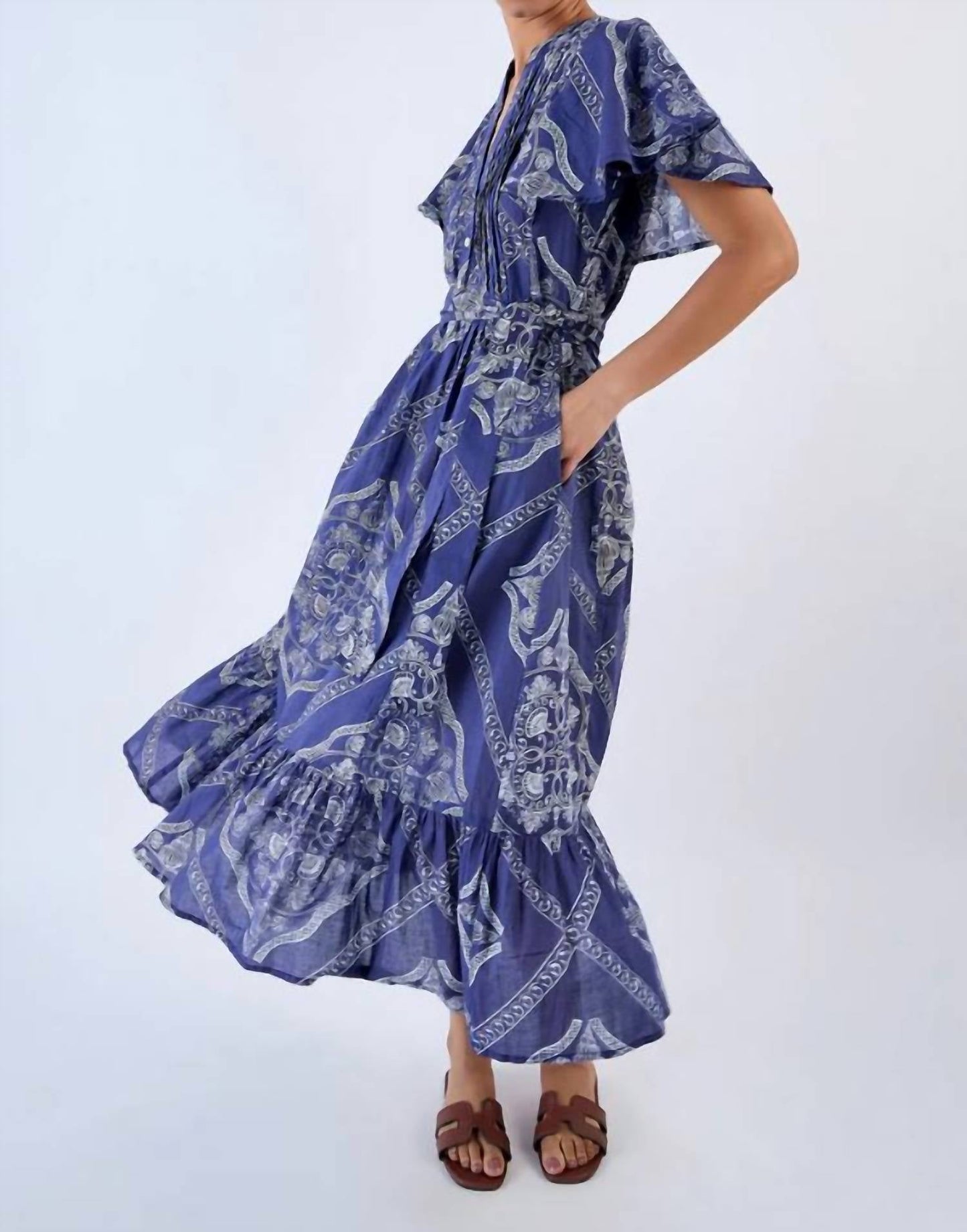 Beyond By Vera - Leni V Neck Midi Dress