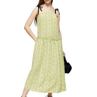 Topshop - Floral Print Sleeveless Midi Dress