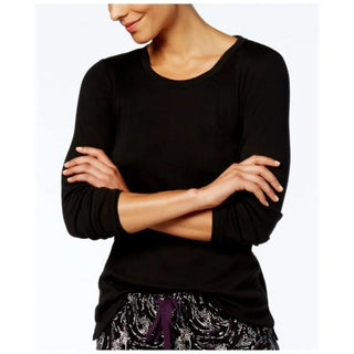 Alfani Women's Scoop Neck Sleepwear Pajama Top Black Size 2-Extra Large