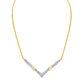 14K Yellow and White Gold 2.0 Cttw Princess Cut Diamond Flared and X-Station V Shaped 18â€ Franco Chain Statement Necklace (H-I Color, SI2-I1 Clarity)