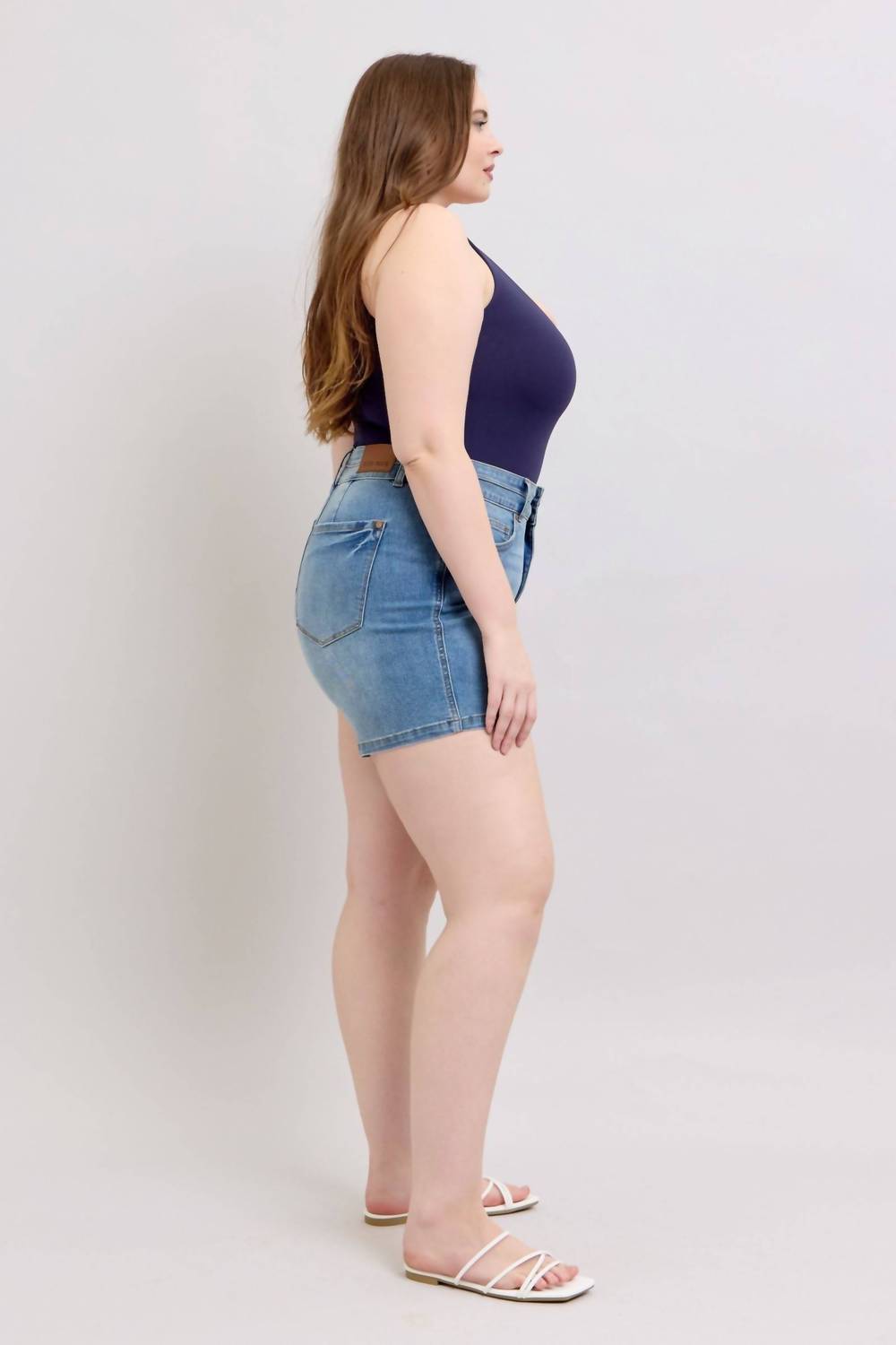 Judy Blue - High Waist Tummy Control Double Button Cool Denim Short