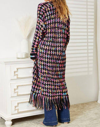 Angel Wings By Lucy - Full Size Open Front Fringe Hem Cardigan