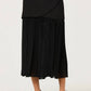 Astr - Deaile Contrast Layered Pleated Midi Skirt