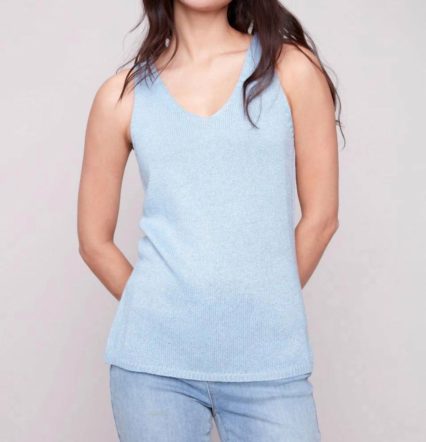 Charlie B - Metallic Lurex Knit Cami Top