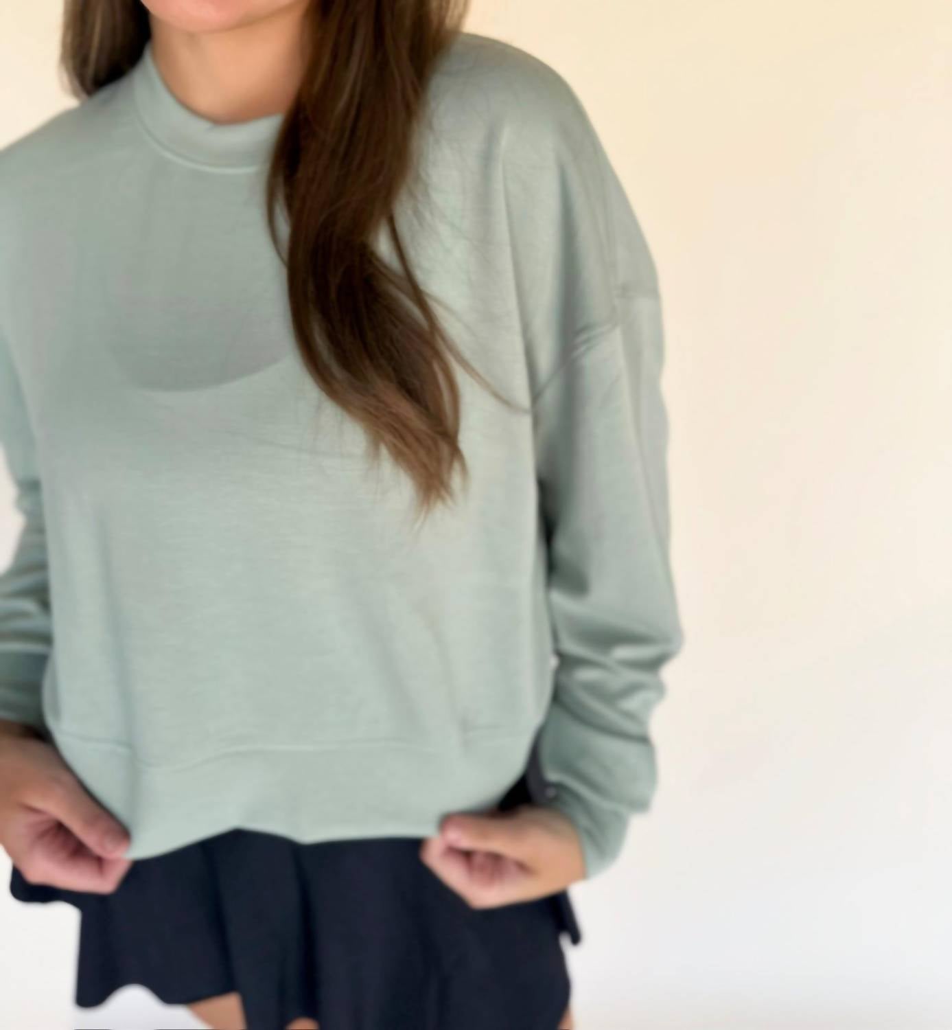 Liquid Energy Apparel - Modal Oversized Cropped Crew Sweatshirt