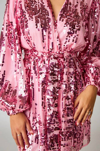 Buddylove - Adeline Sequin Short Wrap Dress