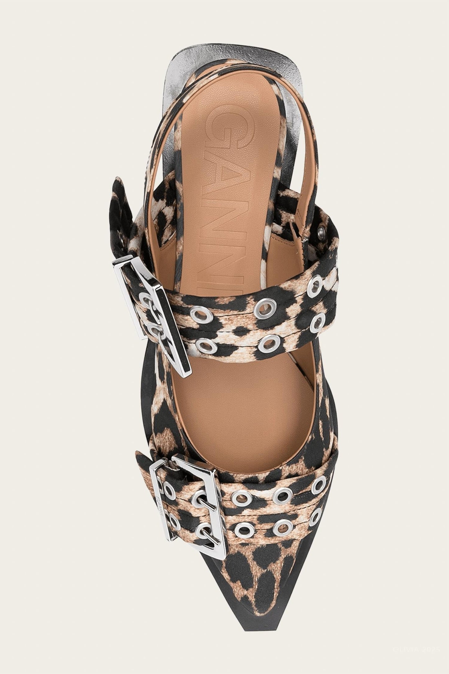 Ganni - Women's Feminine Buckle Ballerina Sandal