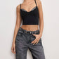 Good American - Ponte Crystal Knit Top