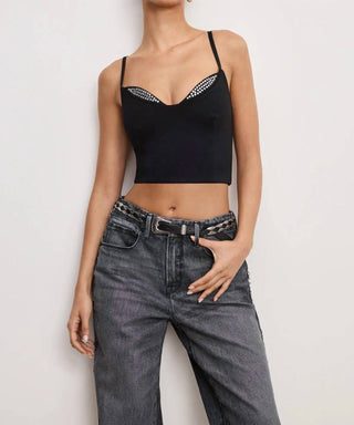 Good American - Ponte Crystal Knit Top