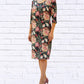 Calypso - Vintage Floral Print Knit Midi Dress