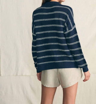 Faherty - Miramar Linen Polo V-neck Sweater