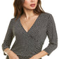 Rouched Wrap Top in Garden Gate Black Black Size S