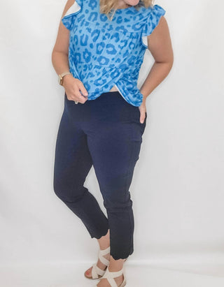 Slimsation By Multiples - Ankle Pant With Scalloped Hem