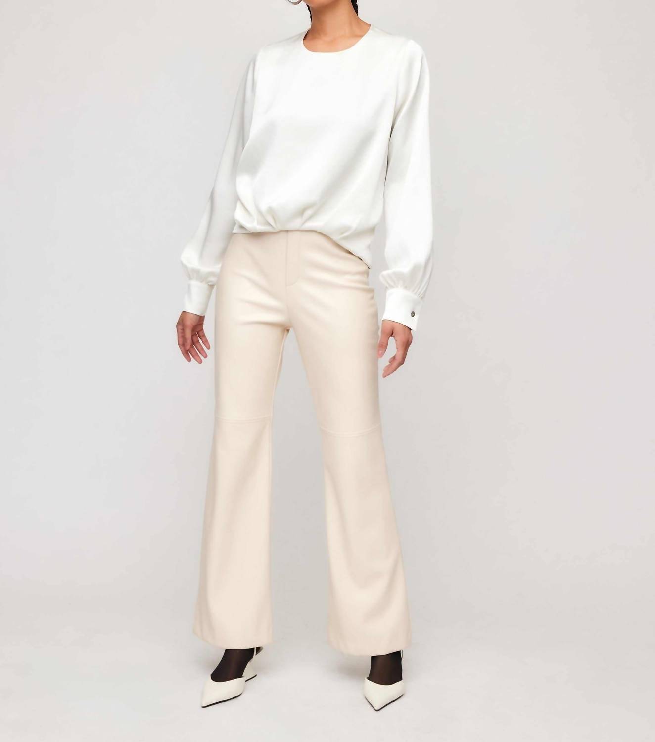 Fifteen Twenty - Blouson Satin Long Sleeves Top