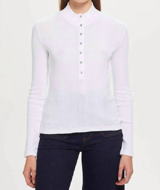 Goldie - Cotton Rib Mock Neck Henley