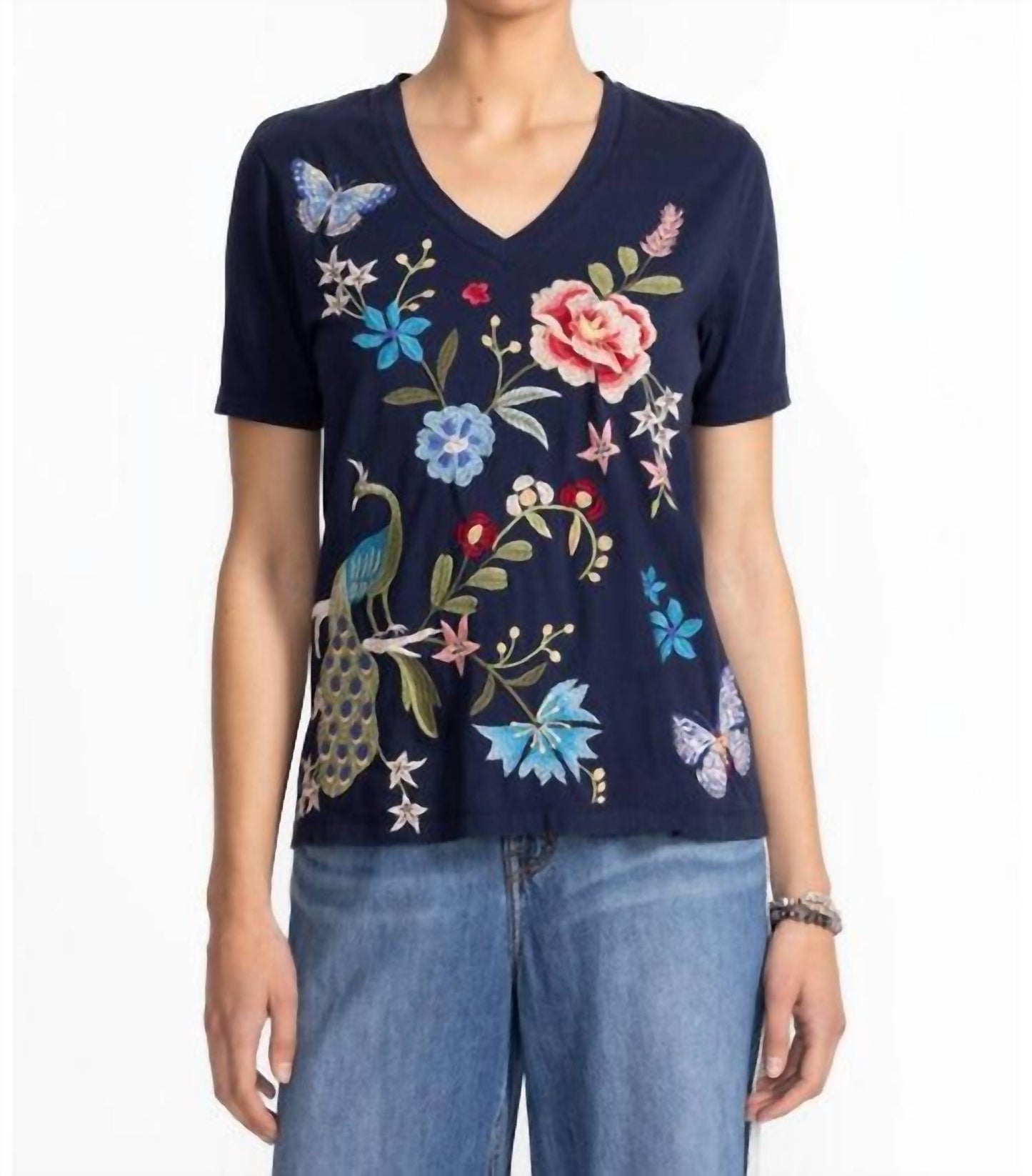 Johnny Was - V‑NECK SHORT SLEEVE TEE NICOLETTE