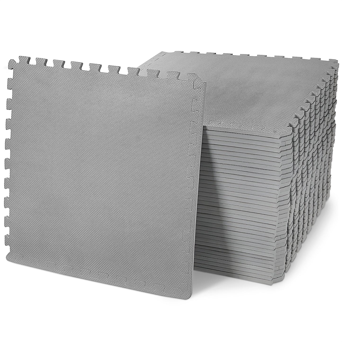 BalanceFrom Fitness 144 Sq Ft Interlocking EVA Foam Exercise Mat Tiles, Gray
