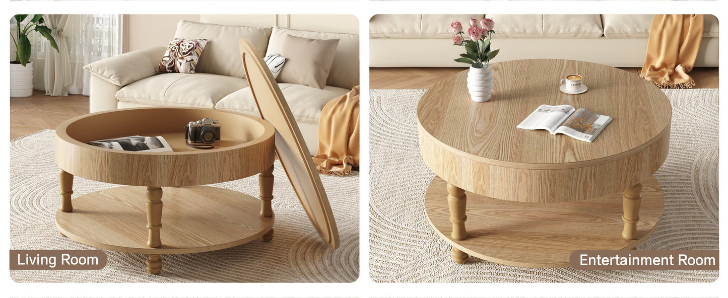 Coffee Table with Dual Storage for Living Room