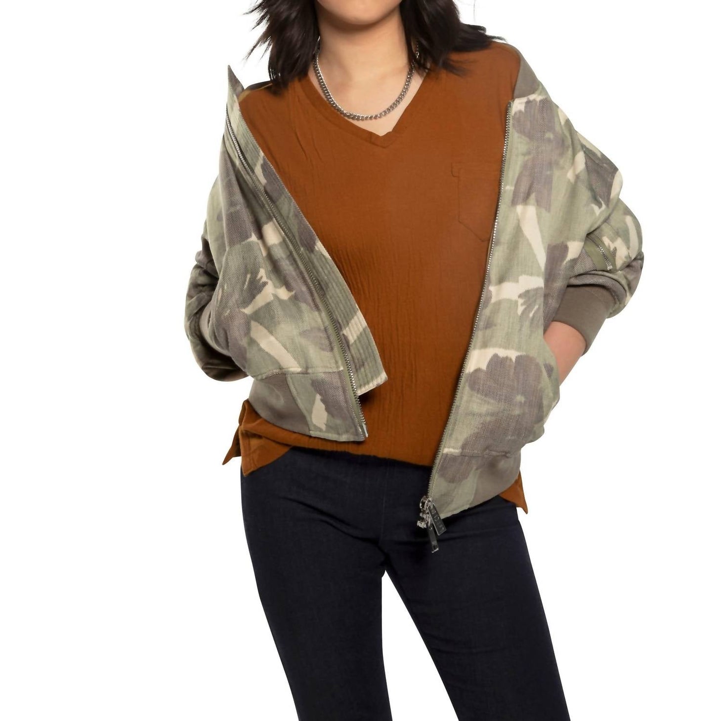 On This Day - Crinkle Cotton Relaxed V-neck Top