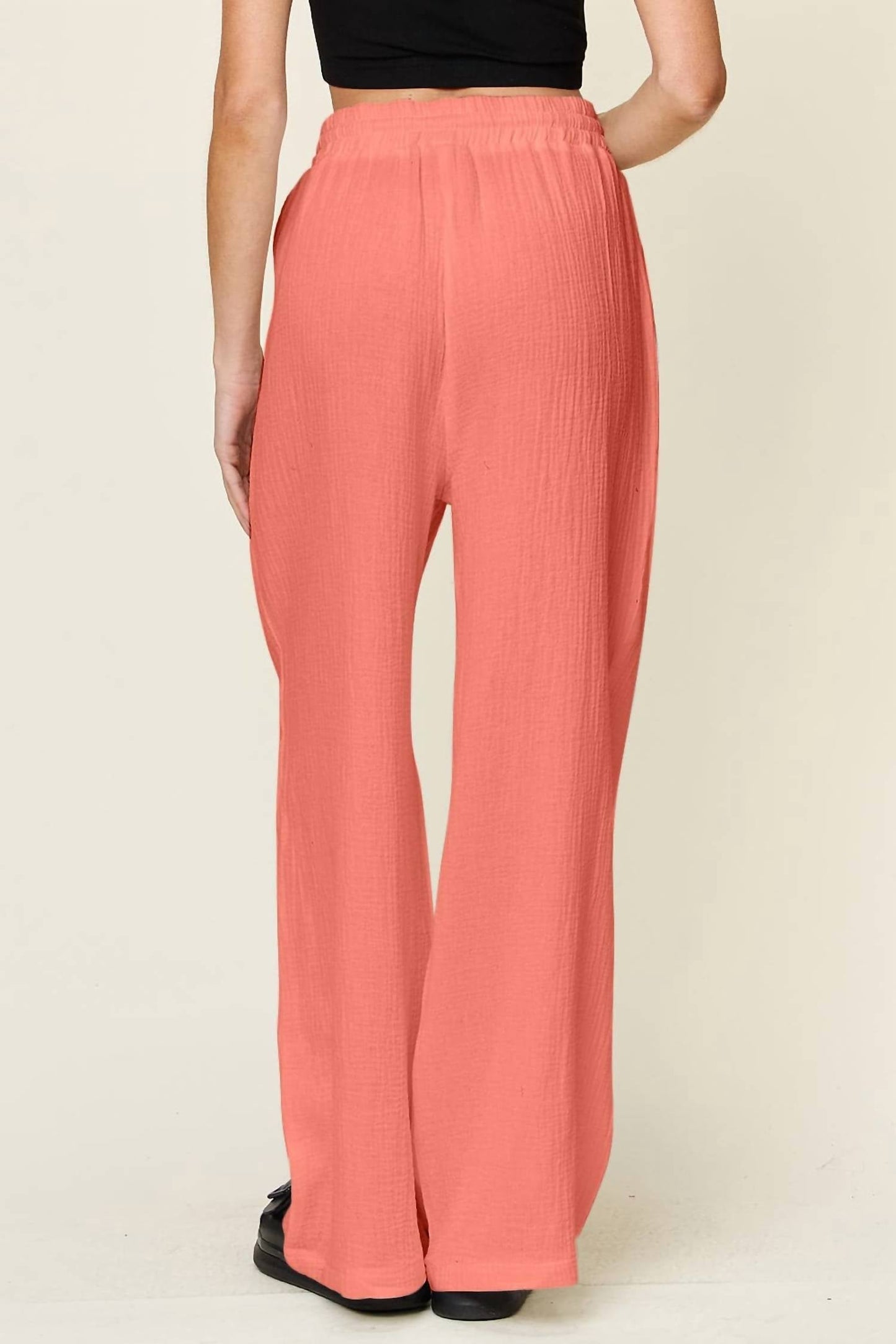 Double Take - Wide Leg Drawstring Pants