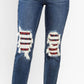Judy Blue - Buffalo Plaid Knee Jeans