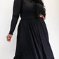The Curve La - Plus Size Glitter Knit Flare Dress With Bow Details